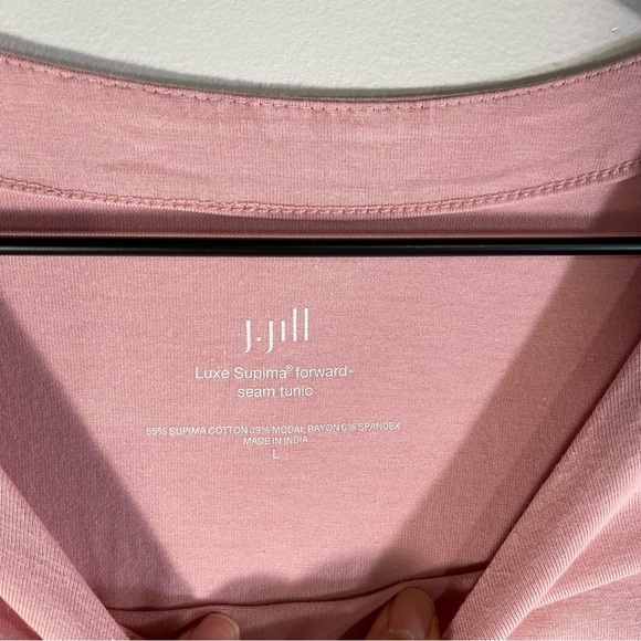J.Jill Luxe Supima® forward-seam tunic Top Size L Color Pink - Picture 5 of 9